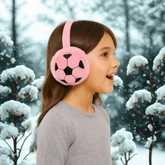 ZIBELL Winter Ear Warmers for Boys & Girls – Plush Faux Fur Football Pattern Earmuffs, Windproof & Comfortable Fit